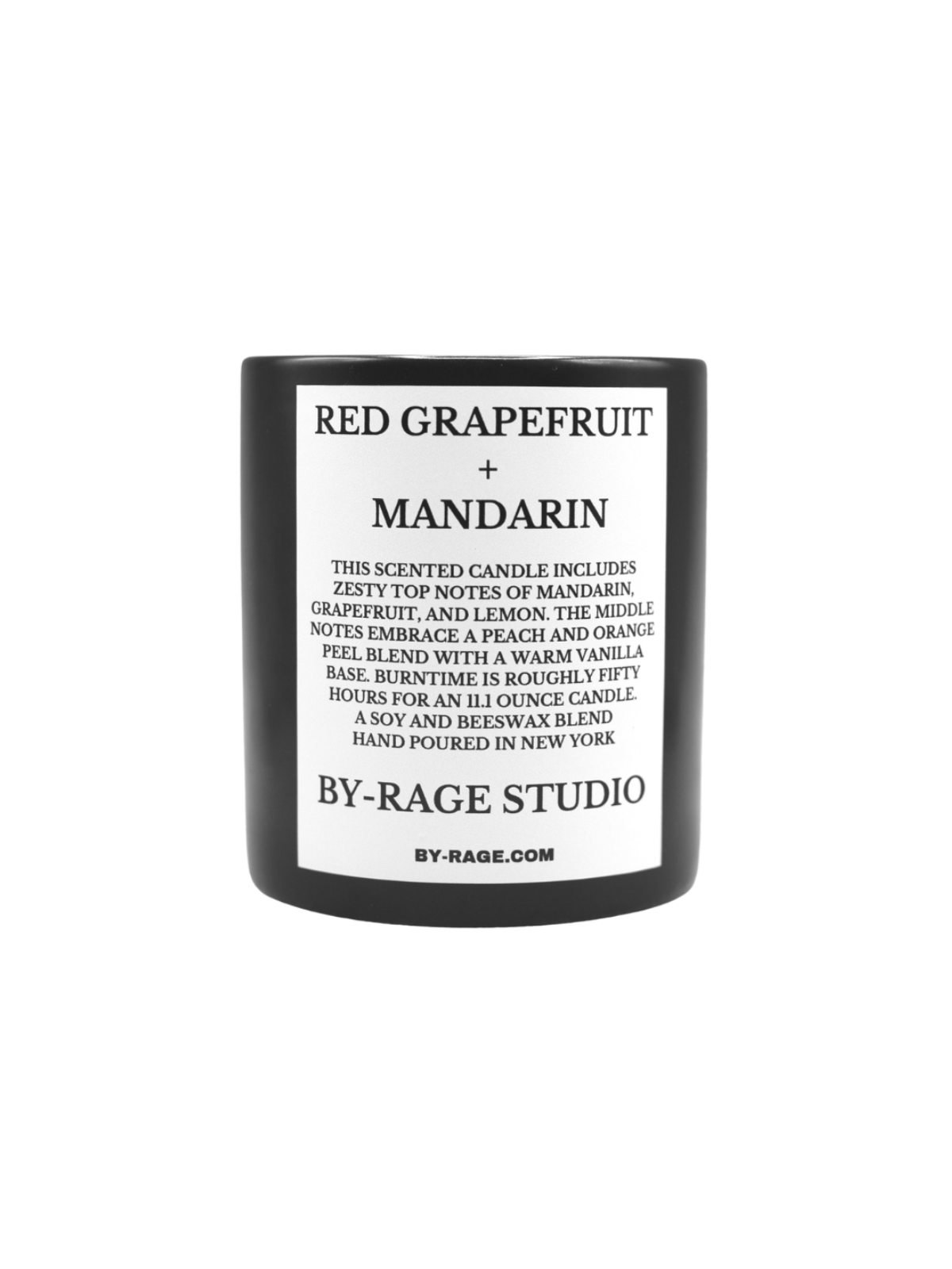 Red Grapefruit and Mandarin Black Modern Ceramic Candle with Soy wax and Beeswax, Scented Candle with Zesty Orange Lemon Scent , Citron and Mandarin Candle