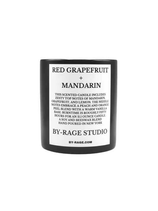 Red Grapefruit and Mandarin Black Modern Ceramic Candle with Soy wax and Beeswax, Scented Candle with Zesty Orange Lemon Scent , Citron and Mandarin Candle